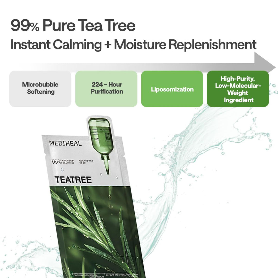 MEDIHEAL Teatree Essential Mask Calming Moisture 10Pcs Health & Beauty 8