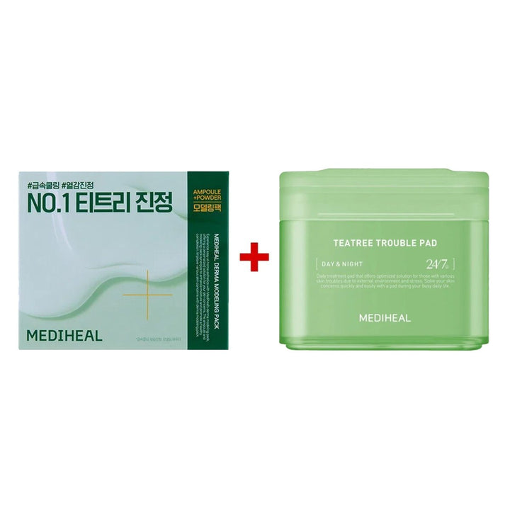 MEDIHEAL Teatree Trouble Pad & Teatree Modeling Pack Set Health & Beauty 1