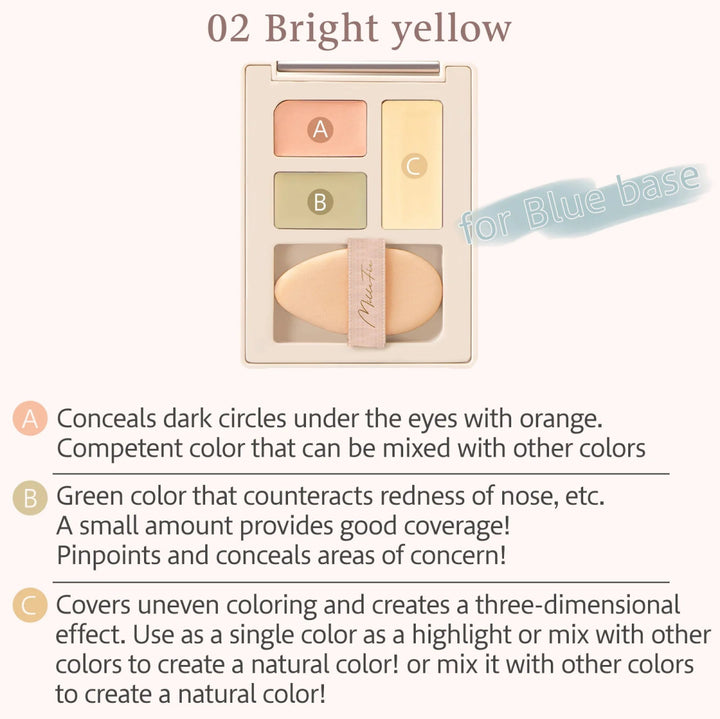 MILLEFEE Secret Concealer Palette - 02 Bright Yellow Health & Beauty oceanbuy beauty markham toronto free ship USA asian korean skincare