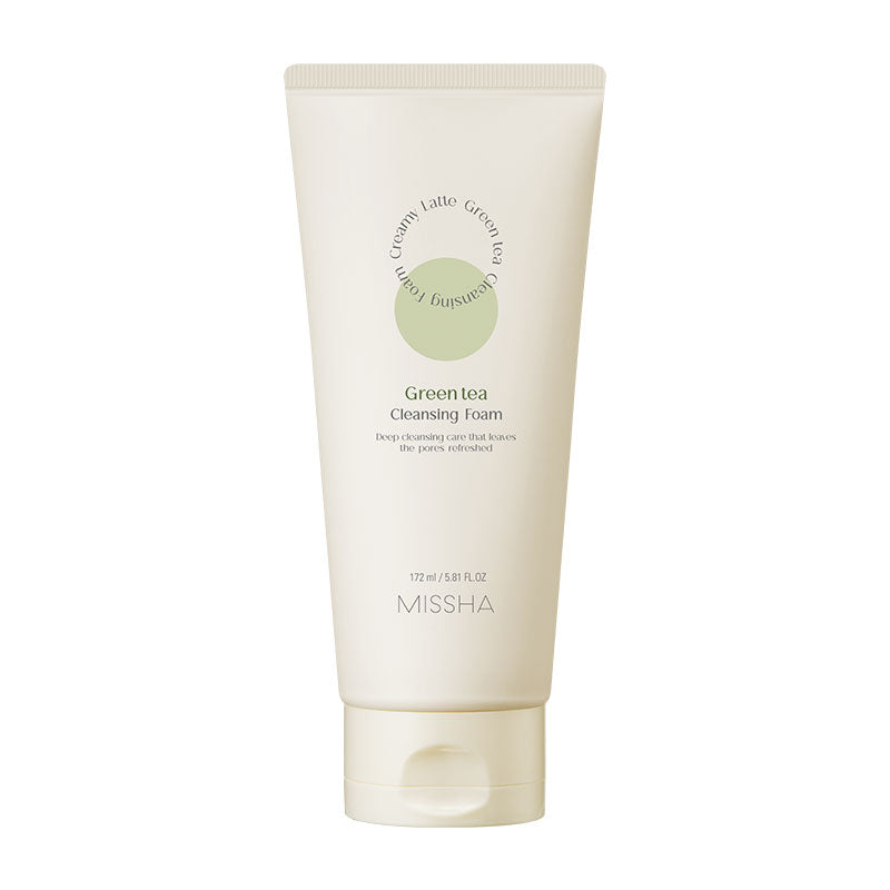 MISSHA Creamy Latte Cleansing Foam Milk Ingredients 172ml SKIN CARE, Cleansers, Face Wash, Korean Cleanser, Hydrating Face Wash, Milk Skincare, Green Tea Extract, Strawberry Extract, Gentle Foam Cleanser, Skin Barrier Support