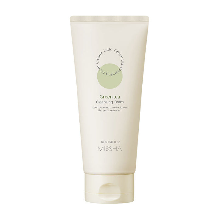 MISSHA Creamy Latte Cleansing Foam Milk Ingredients 172ml SKIN CARE, Cleansers, Face Wash, Korean Cleanser, Hydrating Face Wash, Milk Skincare, Green Tea Extract, Strawberry Extract, Gentle Foam Cleanser, Skin Barrier Support