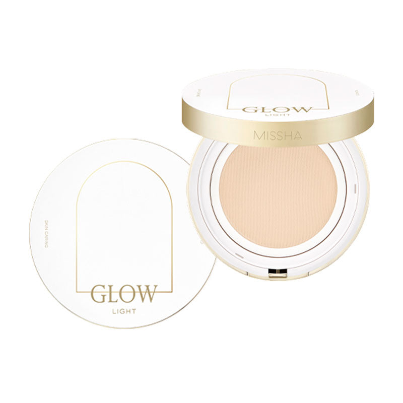 MISSHA Glow Cushion Light Lightweight Coverage 13g clearance, MAKEUP, Face, BB Cream & Cushion, MISSHA Glow Cushion, Korean Cushion Foundation, Lightweight Base Makeup, Hydrating Face Makeup, Radiant Skin Finish, Niacinamide Skincare, Hyaluronic Acid Makeup