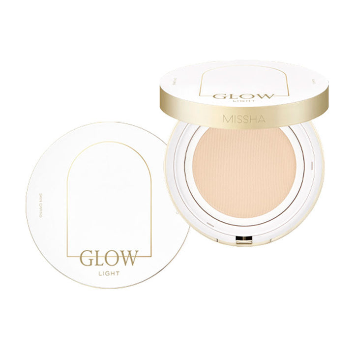 MISSHA Glow Cushion Light Lightweight Coverage 13g clearance, MAKEUP, Face, BB Cream & Cushion, MISSHA Glow Cushion, Korean Cushion Foundation, Lightweight Base Makeup, Hydrating Face Makeup, Radiant Skin Finish, Niacinamide Skincare, Hyaluronic Acid Makeup
