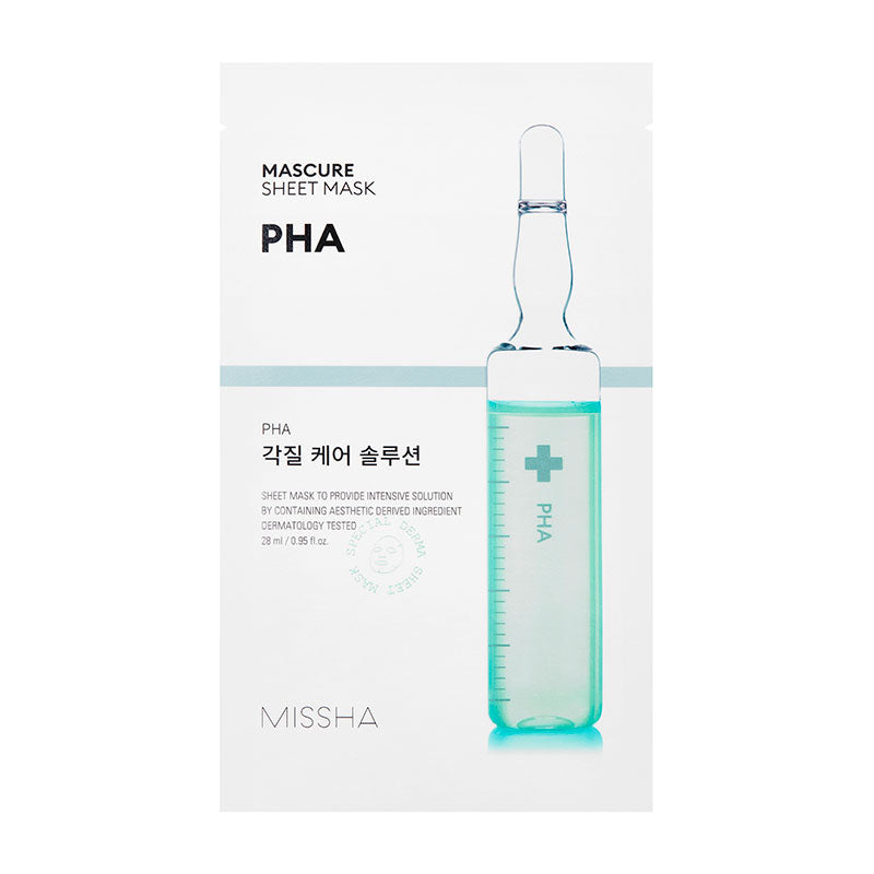 MISSHA Mascure Peeling Solution Sheet Mask PHA Exfoliating 27ml SKIN CARE, Face Masks, PHA Mask, Korean Exfoliating Mask, Gentle Peeling Solution, Hydrating Sheet Mask, Uneven Skin Tone, Missha Skincare, Skin Texture Refinement
