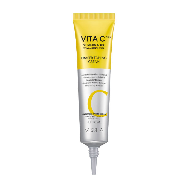 MISSHA Vita C Plus Eraser Toning Cream Even Tone 30ml LIFESTYLE, Food, Healthy Food, Missha Vita C Cream, Korean Brightening Cream, Vitamin C Derivative, Uneven Skin Tone, Dark Spot Appearance, Hydrating Face Cream, Niacinamide Skincare