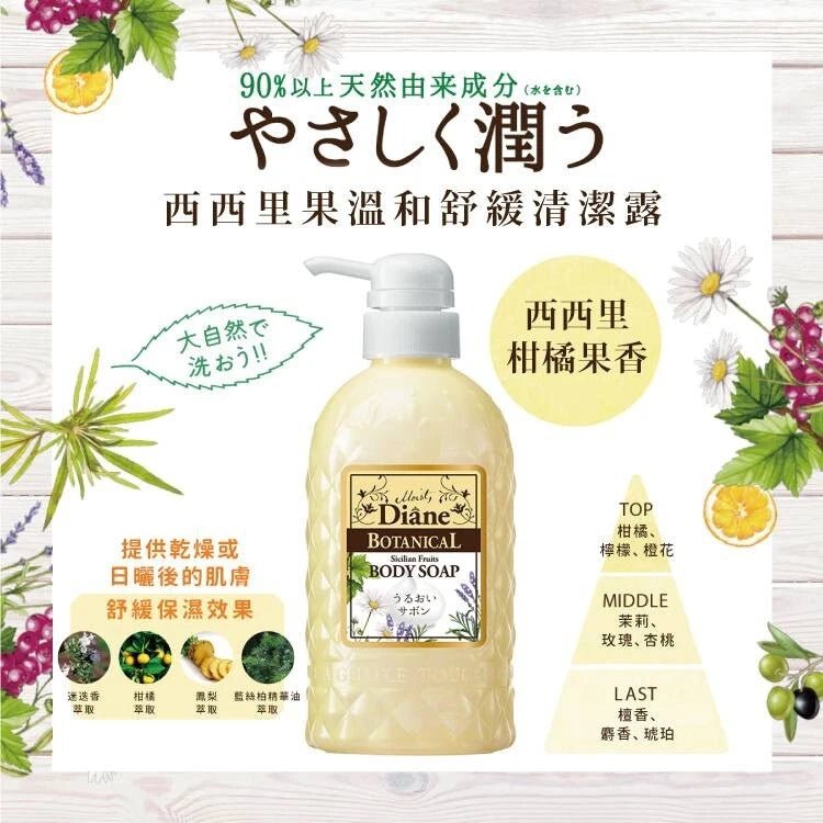 MOIST Diane Botanical Body Soap Sicilian Fruits 500ml Body Wash 3