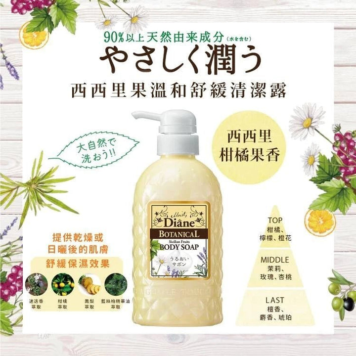 MOIST Diane Botanical Body Soap Sicilian Fruits 500ml Body Wash 3