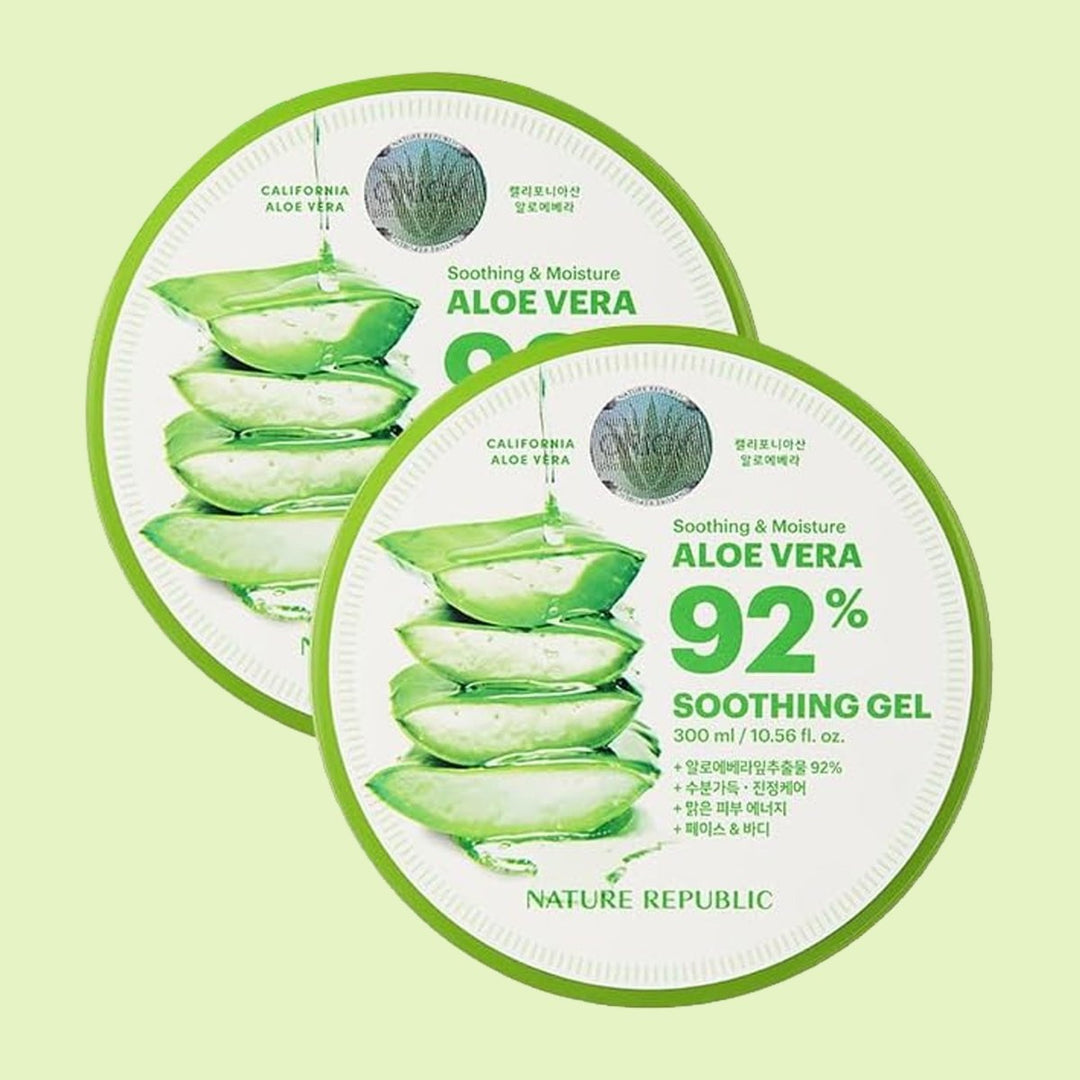 NATURE REPUBLIC Aloe Vera 92-Percent Soothing Gel 300ml (2 Pack)