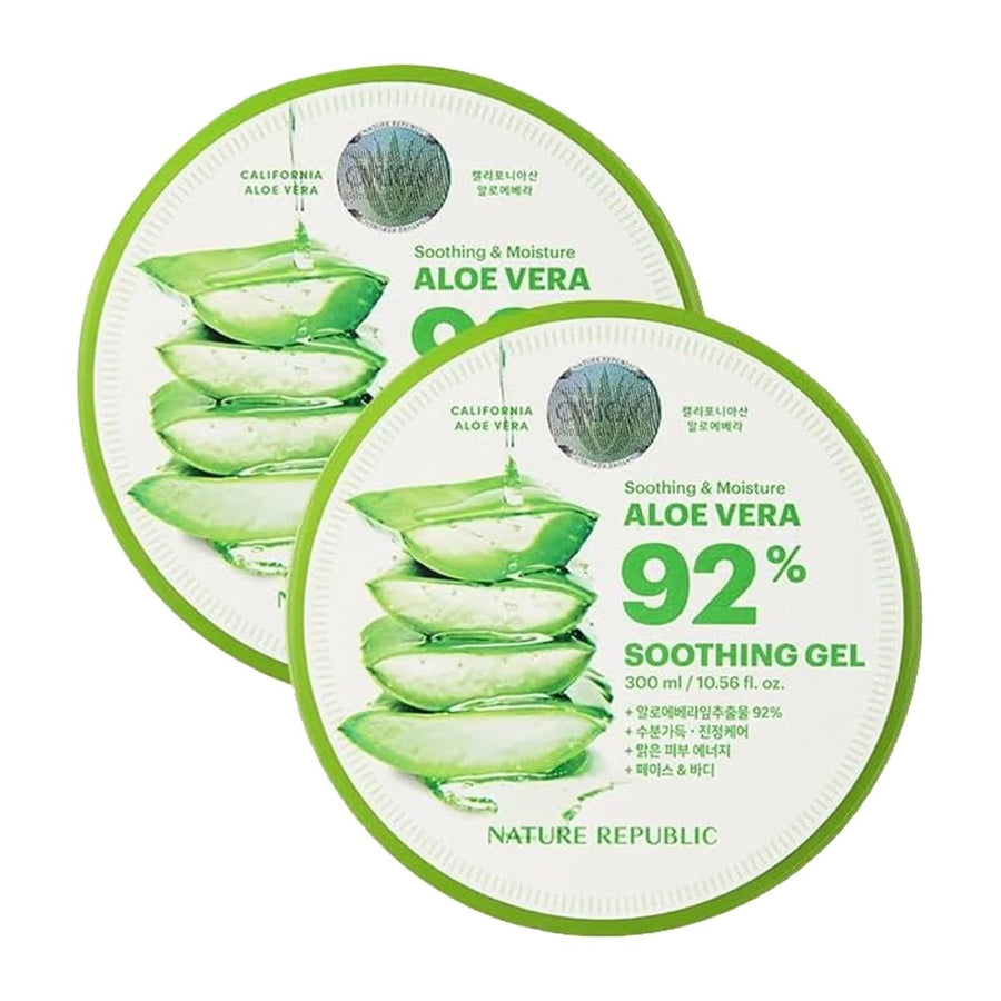 NATURE REPUBLIC Aloe Vera 92% Soothing Gel 300ml (2 Pack) Health & Beauty Kbeauty markham toronto free ship USA asian korean
