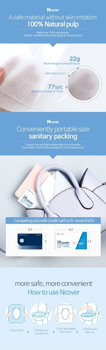 Ncover Disposable Toilet Seat Covers 100pcs ETC 11