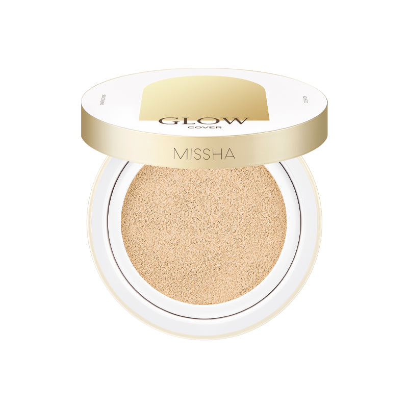 MISSHA Glow Cushion Transparent Lasting Coverage 14g MAKEUP, Face, BB Cream & Cushion, Korean Cushion Foundation, MISSHA Glow, Hydrating Base Makeup, Natural Finish Makeup, Glowing Complexion, Hydrolyzed Hyaluronic Acid, Soluble Collagen