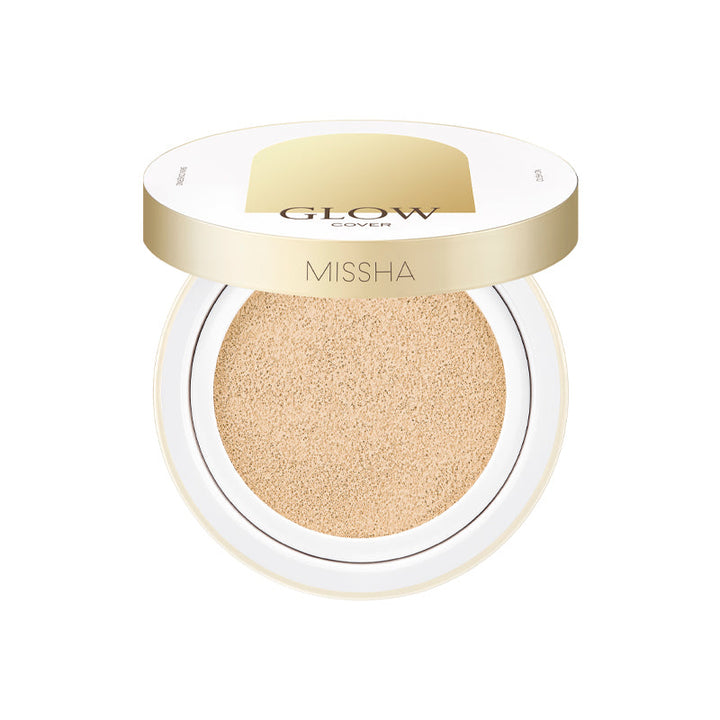 MISSHA Glow Cushion Transparent Lasting Coverage 14g MAKEUP, Face, BB Cream & Cushion, Korean Cushion Foundation, MISSHA Glow, Hydrating Base Makeup, Natural Finish Makeup, Glowing Complexion, Hydrolyzed Hyaluronic Acid, Soluble Collagen