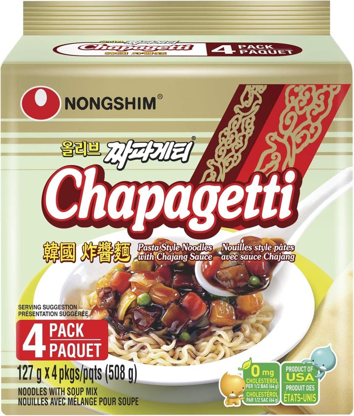 Nongshim Chapagetti Pasta Style Noodles 508 Gram (Pack of 4) Pasta & Noodles oceanbuy beauty markham toronto free ship USA asian korean skincare