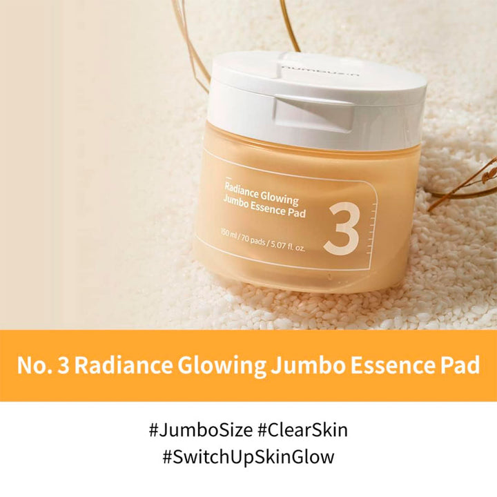 Numbuzin No.3 Radiance Glowing Jumbo Essence Pad 150ml / 70pads