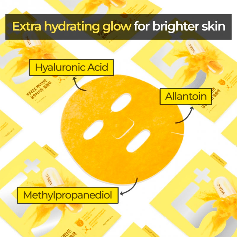 numbuzin No5 Vitamin Spotlight Sheet Mask Niacinamide Glutathione Vitamin C 1 Sheet