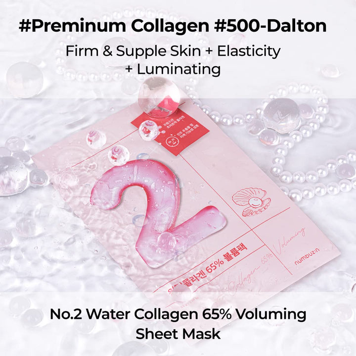 NUMBUZIN No.2 Water Collagen 65% Voluming Sheet Mask 4Pcs