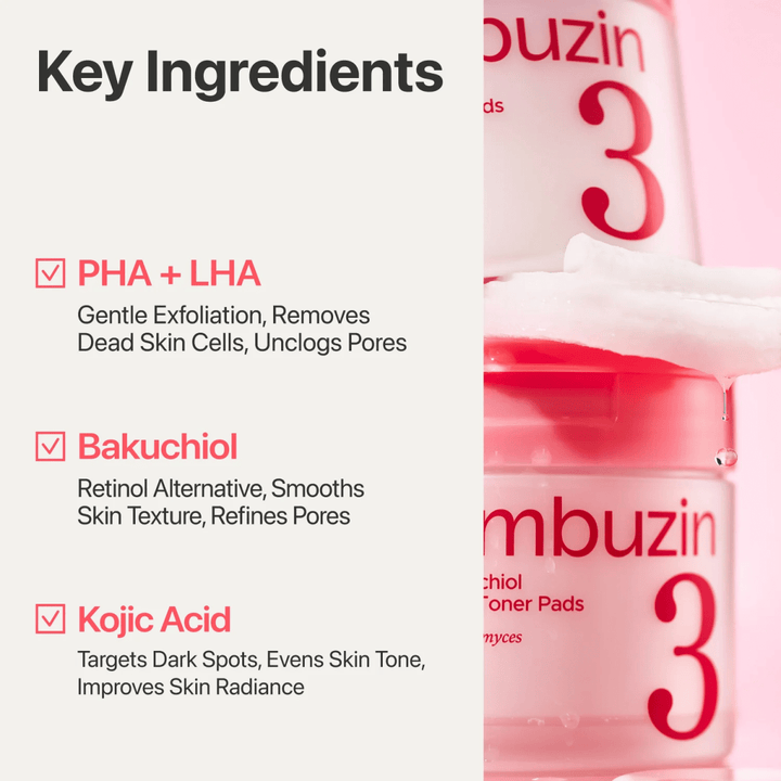 numbuzin No3 Bifida Bakuchiol Exfoliating Toner Pads 190ml 70 pads Mask 6