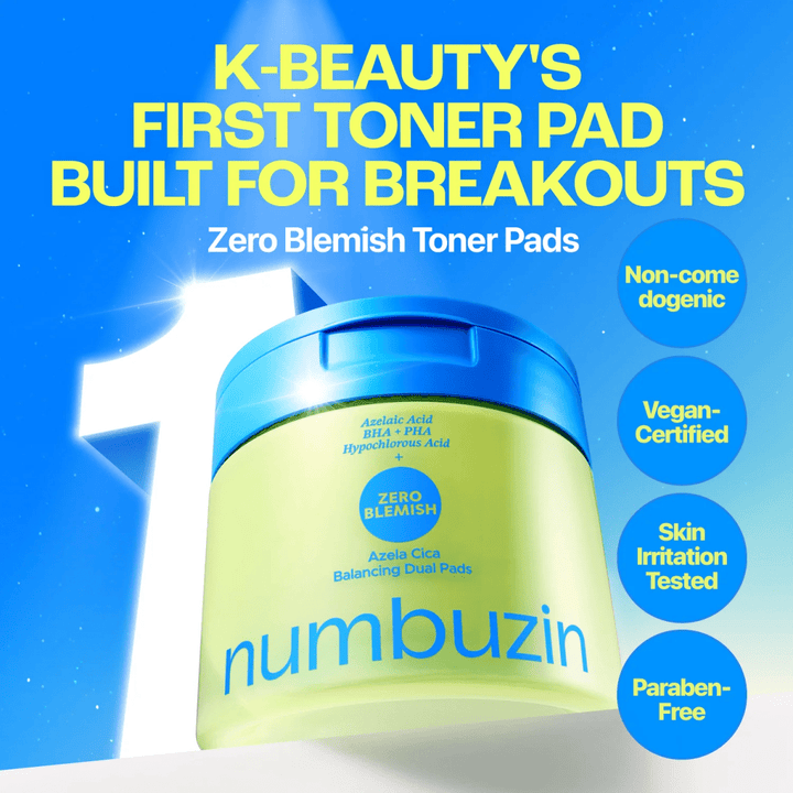 numbuzin Zero Blemish Azela Cica Balancing Dual Pads 210ml 60pads Mask 5