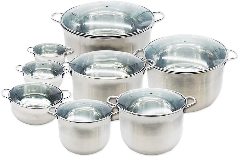 Classic Stainless Cookware Set 8 - Piece Pots Cooking Set Stainless Steel Handle Home & Garden oceanbuy.ca markham toronto free ship USA asian korean skincare