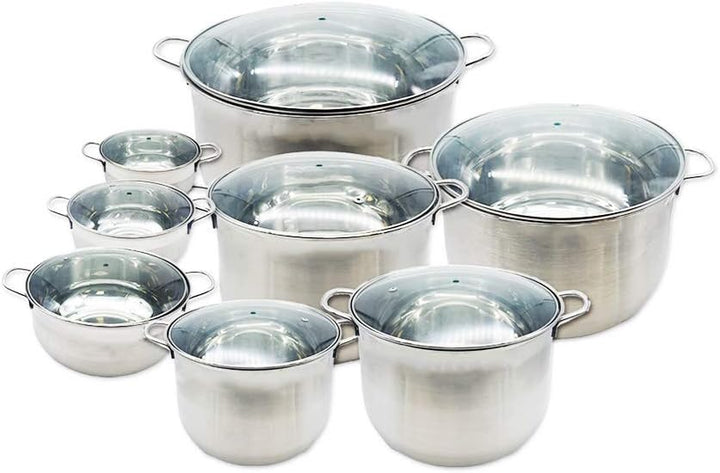 Classic Stainless Cookware Set 8 - Piece Pots Cooking Set Stainless Steel Handle Home & Garden oceanbuy.ca markham toronto free ship USA asian korean skincare