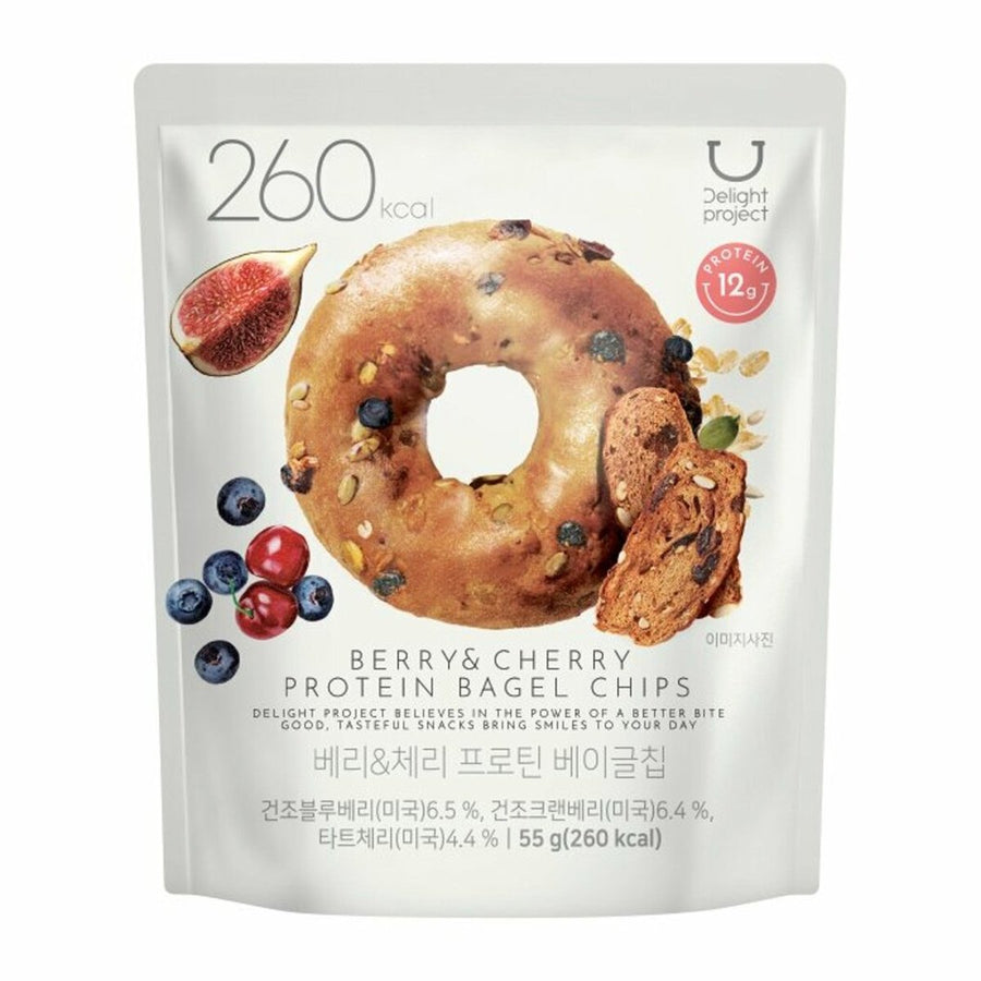 OLIVE YOUNG Delight Project Berry & Cherry Protein Bagel Chips 55g