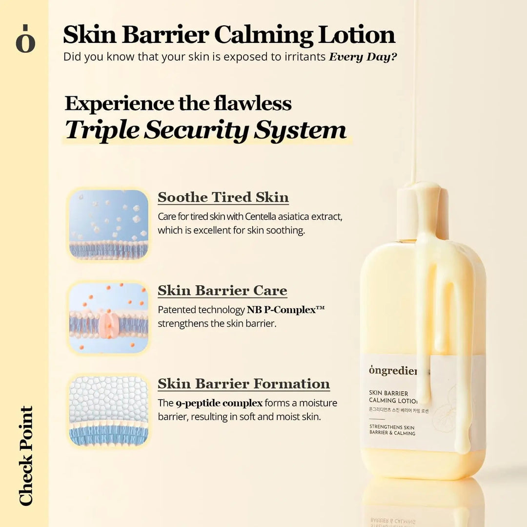 Ongredients Skin Barrier Calming Lotion Hydrating 220ml/80ml