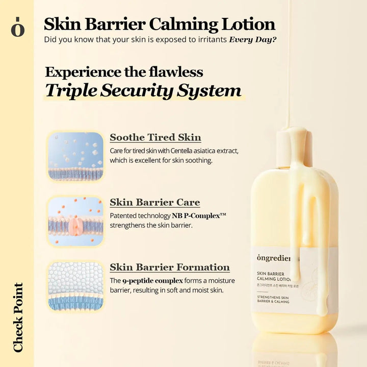 Ongredients Skin Barrier Calming Lotion Hydrating 220ml/80ml