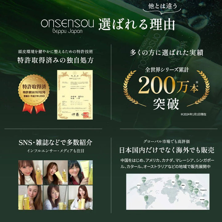 ONSENSOU Hot Spring Algae Essence Scalp Care Treatment 300ml Hair Care