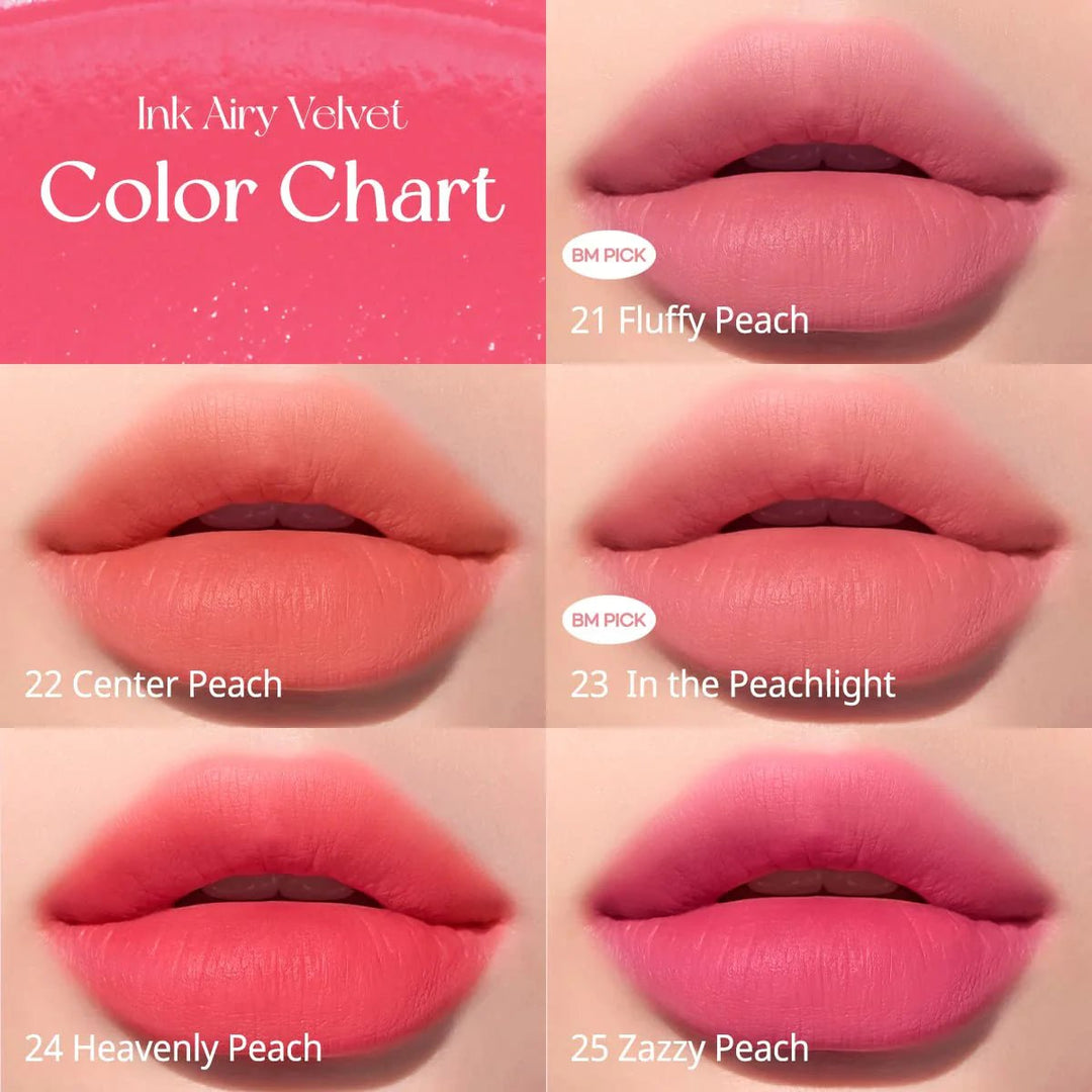 PERIPERA Ink Airy Velvet Lip Tint Peaches Collection 4g - 4 Color to Choose Health & Beauty oceanbuy beauty markham toronto free ship USA asian korean skincare