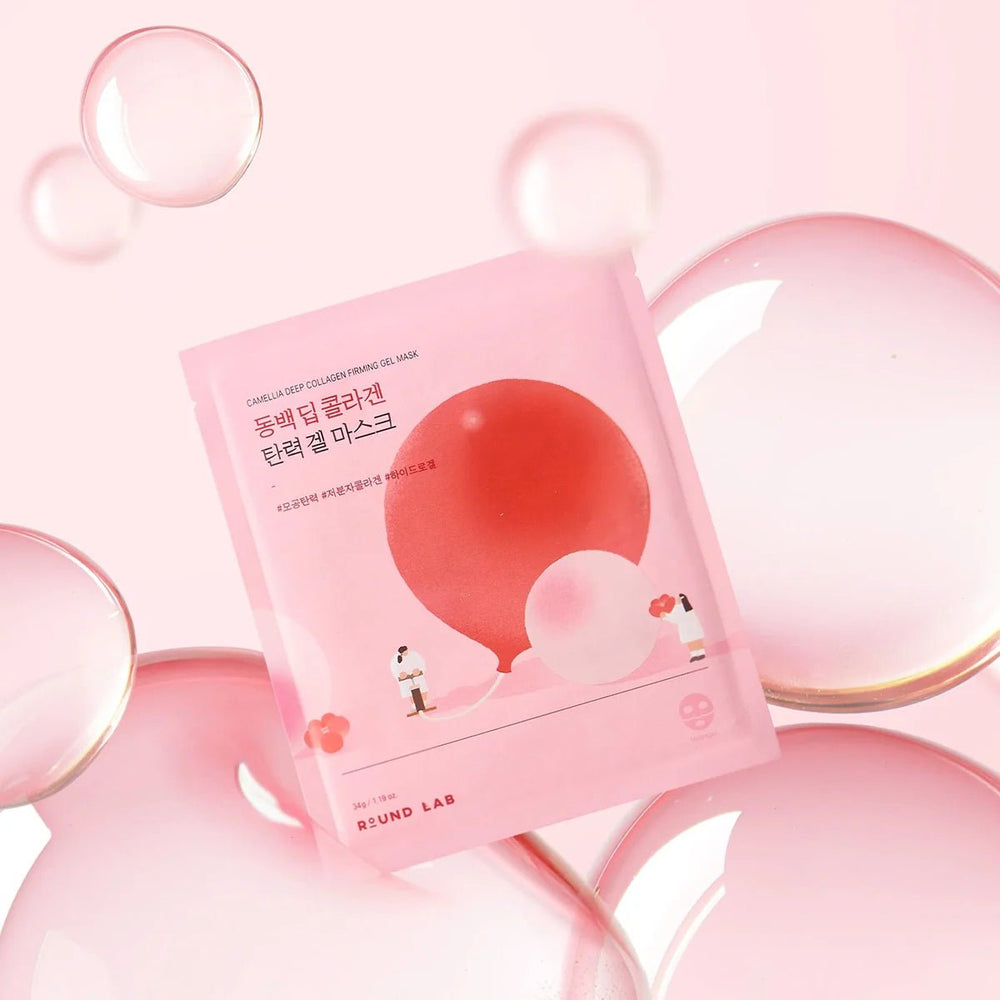 ROUND LAB Camellia Deep Collagen Firming Mask 4Pcs Health & Beauty