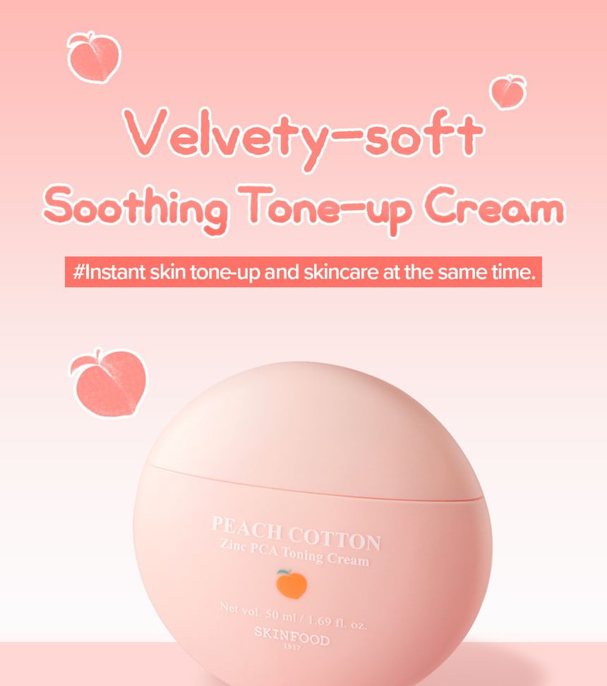 SKINFOOD Peach Cotton Zinc PCA Toning Cream 50ml Lotion & Cream 3