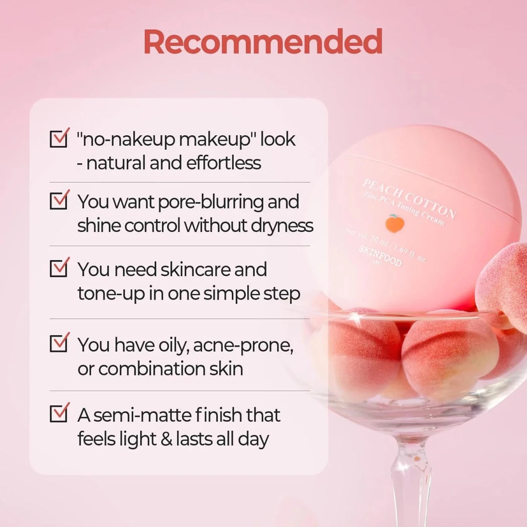 SKINFOOD Peach Cotton Zinc PCA Toning Cream 50ml Lotion & Cream 6