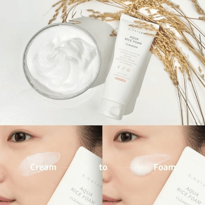 SNature Aqua Rice Foam Cleanser Rice Extract 160ml Cleanser 4