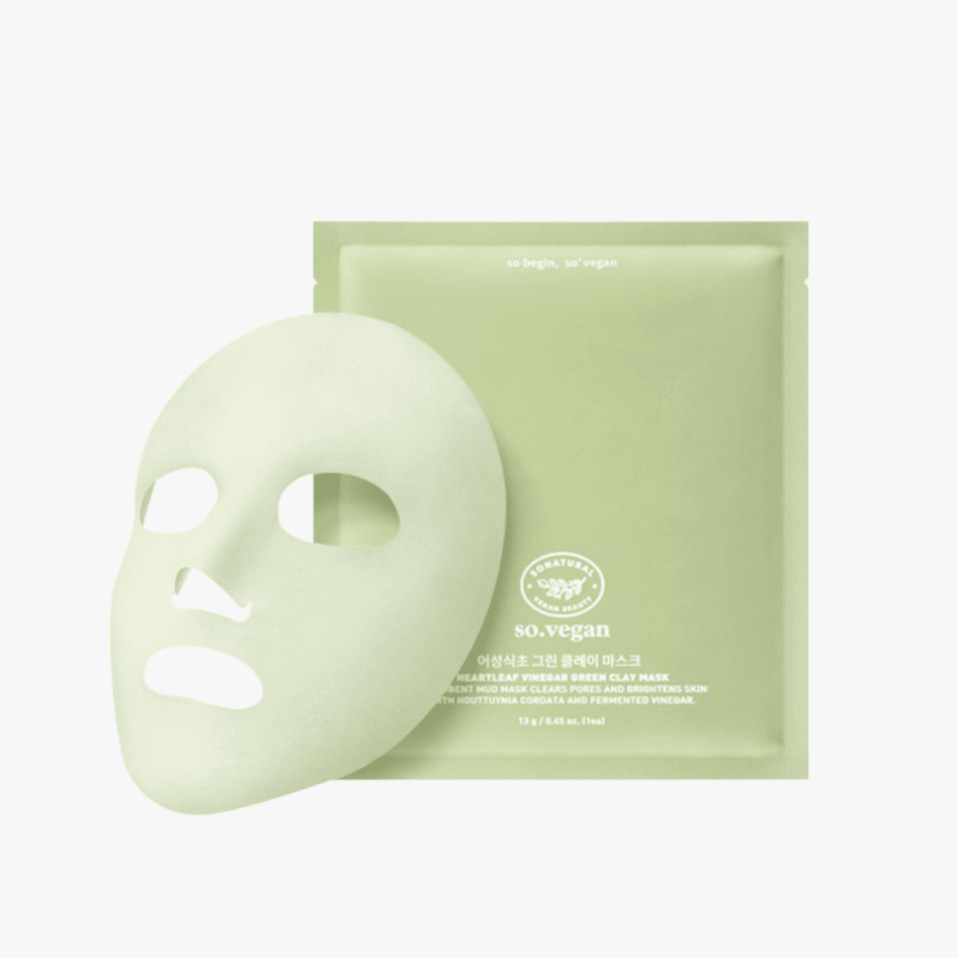 SO Natural Heartleaf Vinegar Green Clay Mask 1pc Sheet Mask 1