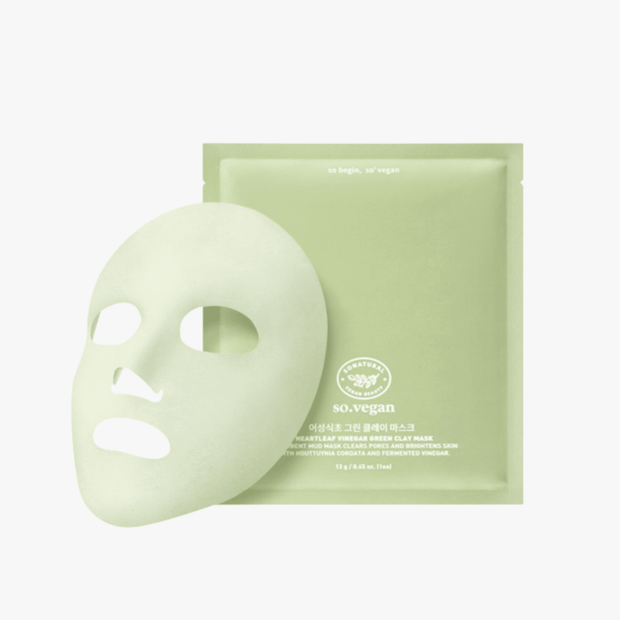 SO Natural Heartleaf Vinegar Green Clay Mask 1pc Sheet Mask 1