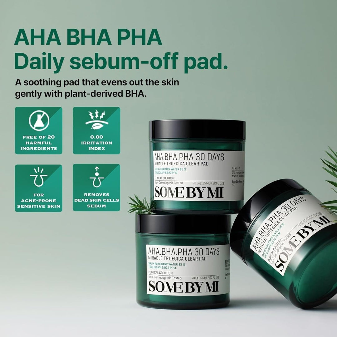 SOME BY MI AHA BHA PHA 30 Days Miracle Truecica Clear Pad 70 Pads Health & Beauty oceanbuy beauty markham toronto free ship USA asian korean skincare