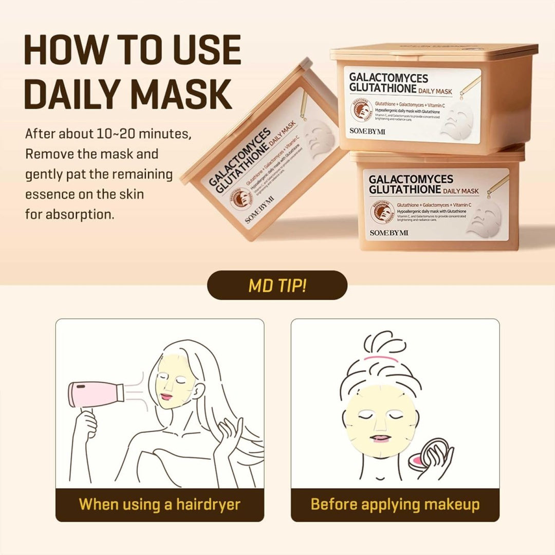 SOME BY MI Galactomyces Glutathione Daily Mask 30 Sheets Health & Beauty oceanbuy beauty markham toronto free ship USA asian korean skincare