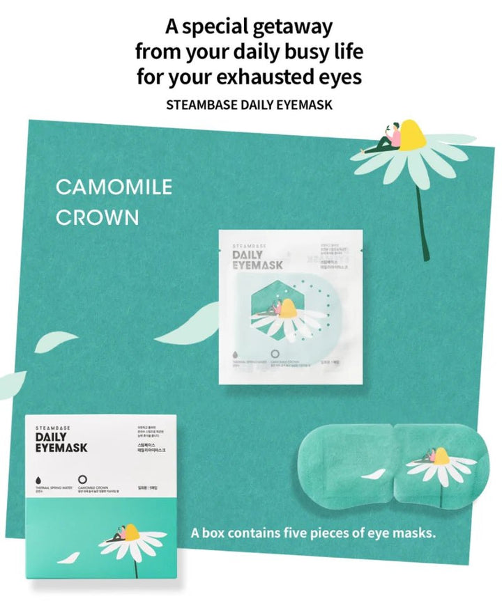 STEAMBASE Daily Eye Mask 5Pcs - Camomile Crown Health & Beauty oceanbuy.ca markham toronto free ship USA asian korean skincare