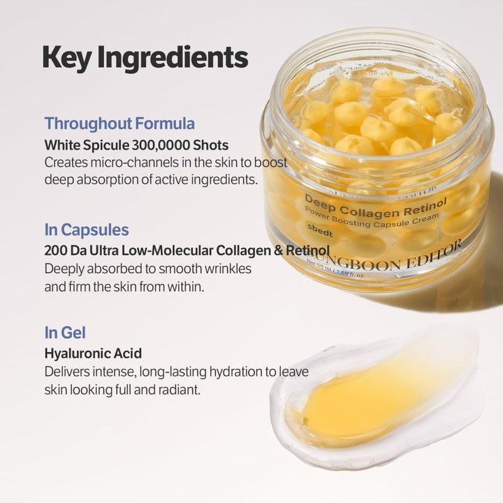 SUNGBOON EDITOR Deep Collagen Retinol Power Boosting Capsule Cream 50ml Health & Beauty 6