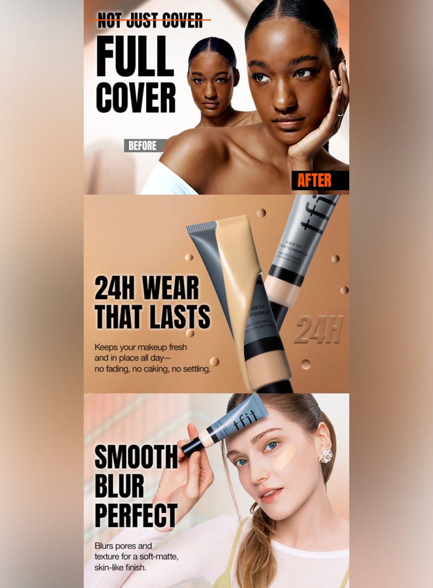 tfit Sleek Fit Cover Foundation - 3 Shades 6