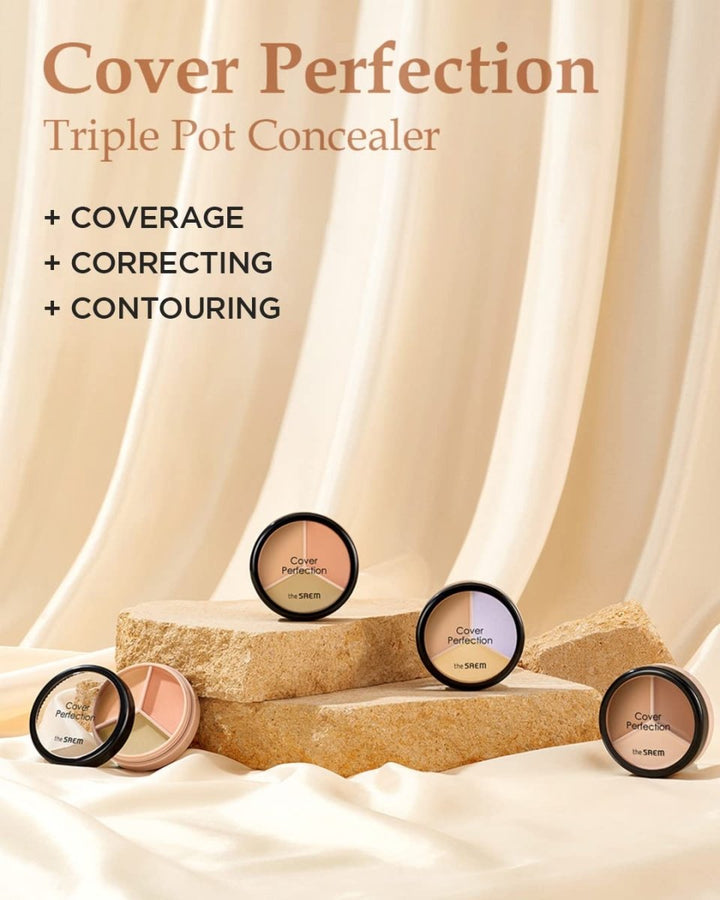 THE SAEM Cover Perfection Triple Pot Concealer - 04 Tone Up BeigeHealth & Beauty oceanbuy.ca markham toronto free ship USA asian korean skincare