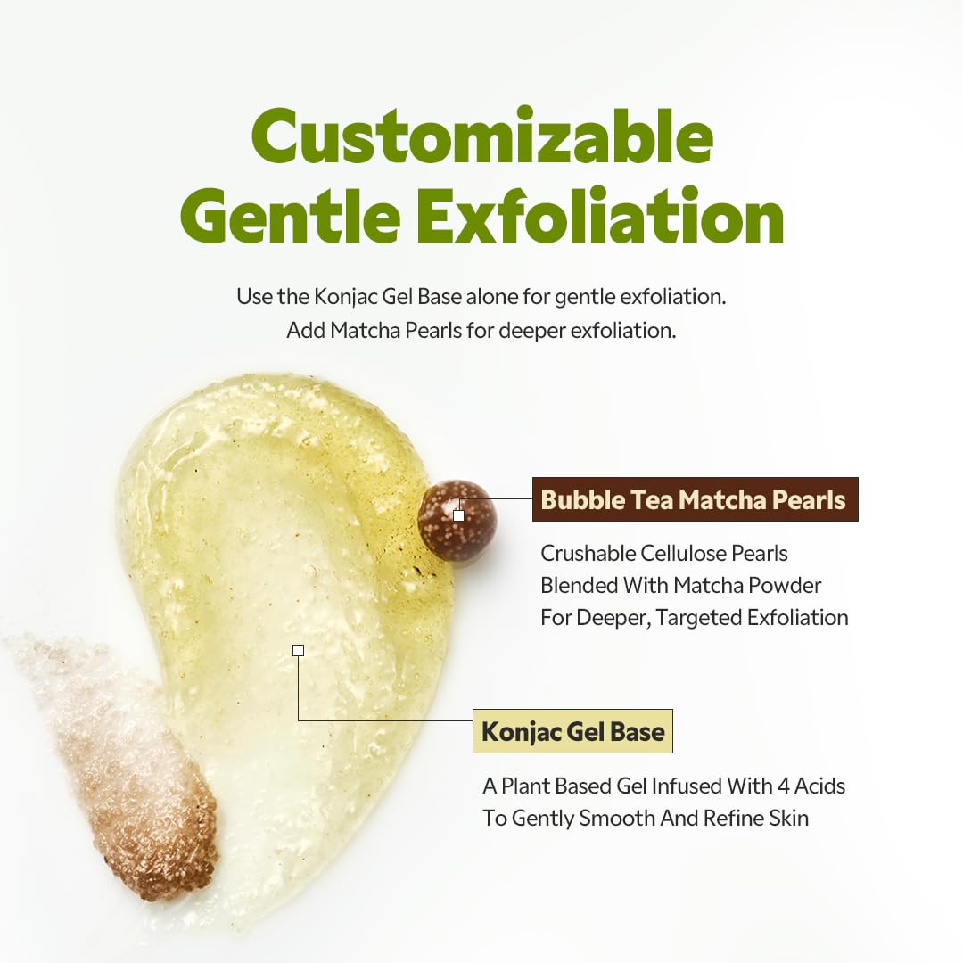 TIRTIR Matcha Bubble Tea Scrub Konjac Gel 95g Facial Exfoliator 10