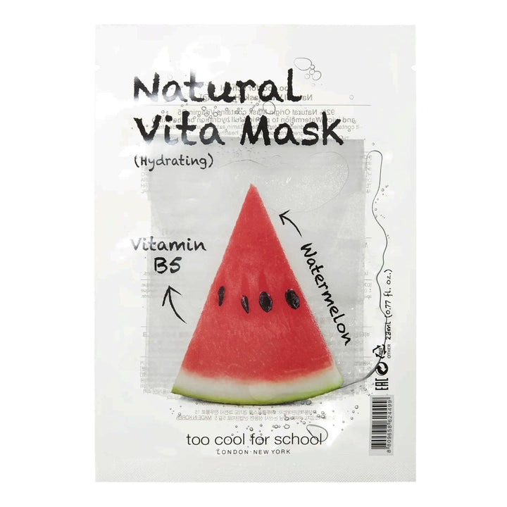 TOO COOL FOR SCHOOL Natural Vita Mask 1Pcs - Hydrating (Watermelon) Health & Beauty oceanbuy beauty markham toronto free ship USA asian korean skincare