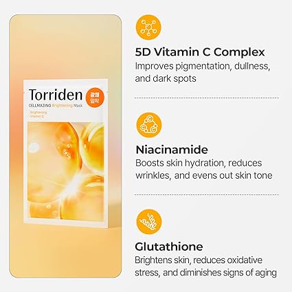 TORRIDEN Cellmazing Vita C Brightening Hydrating Sheet Mask (Box/Single)
