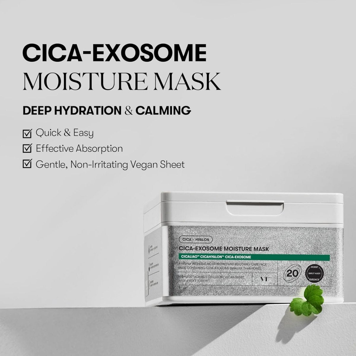 VT Cica Exosome Moisture Mask 20 Sheets | Moisturizing Face Mask