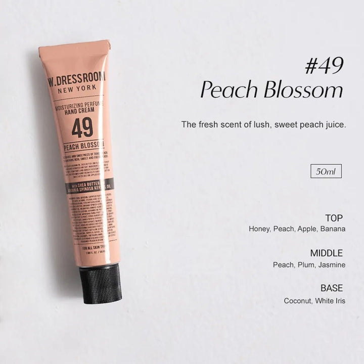 W.DRESSROOM Moisturizing Perfume Hand Cream 50ml - No.49 Peach Blossom Health & Beauty oceanbuy.ca markham toronto free ship USA asian korean skincare