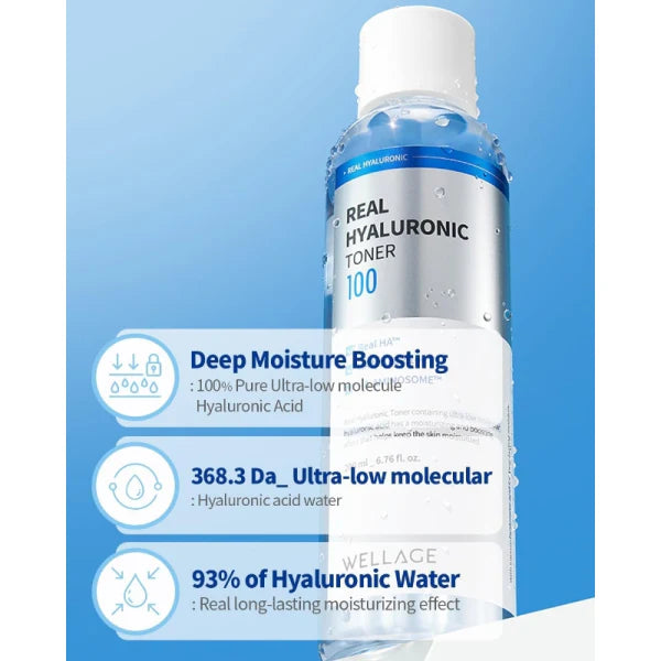 Wellage Real Hyaluronic 100 Toner 200ml moisturizers, new, skin care, skin-toner-mist, toner, Toners