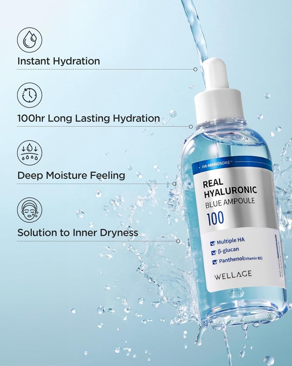 WELLAGE Real Hyaluronic Blue 100 Ampoule 60ml + 60ml Health & Beauty