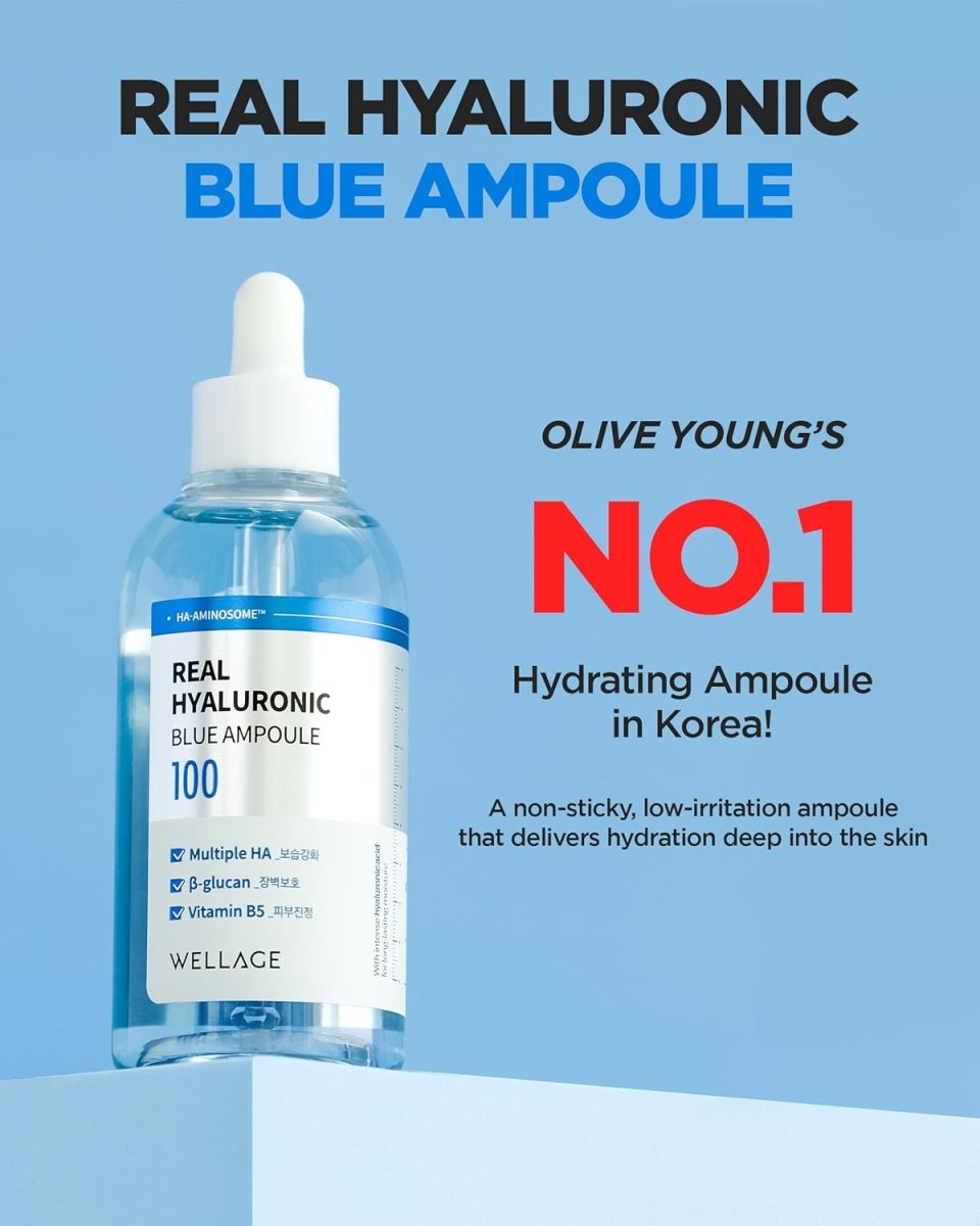 WELLAGE Real Hyaluronic Blue 100 Ampoule 60ml + 60ml Health & Beauty