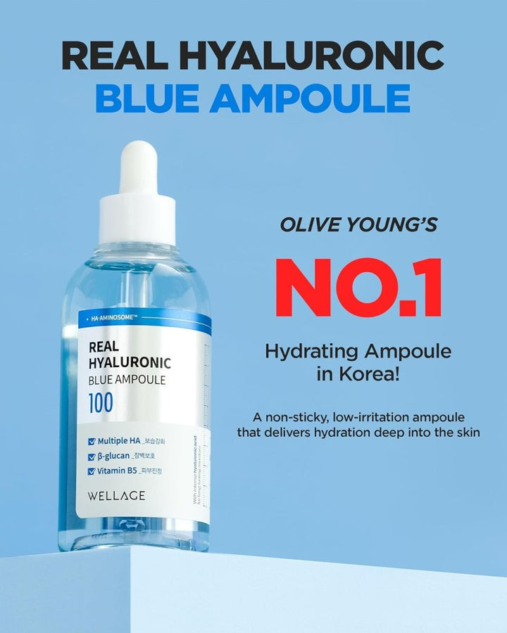 WELLAGE Real Hyaluronic Blue 100 Ampoule 60ml + 60ml Health & Beauty